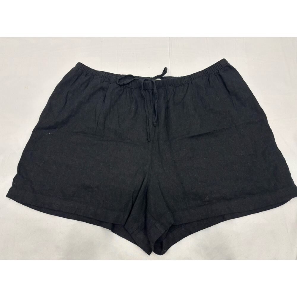 NWT A New Day Women’s XXL Black Linen Blend Pull On Shorts High Waist 4in Inseam